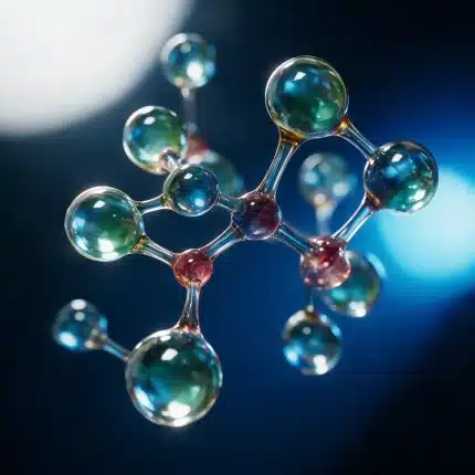 BPC-157 (10mg) — abstract glass molecule illustration