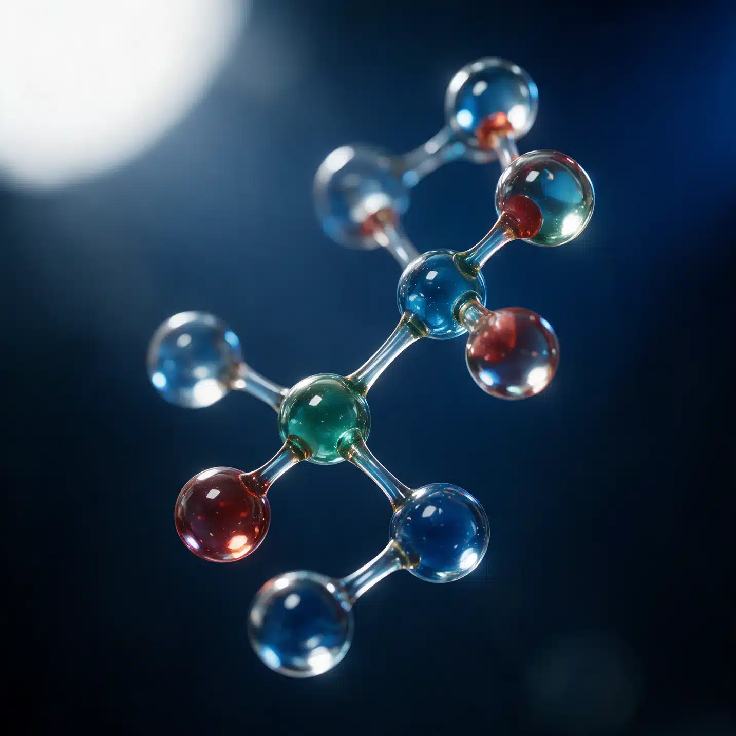 BPC-157 / TB-500 Blend (20mg) BPC-157 / TB-500 Blend (20mg) — abstract glass molecule illustration