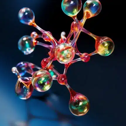 GHK-Cu (100mg) — abstract glass molecule illustration