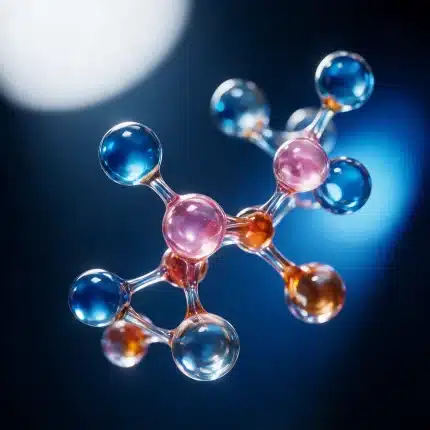 Ipamorelin (10mg) — abstract glass molecule illustration