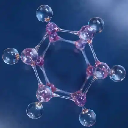 TB-500 (10mg) — abstract glass molecule illustration